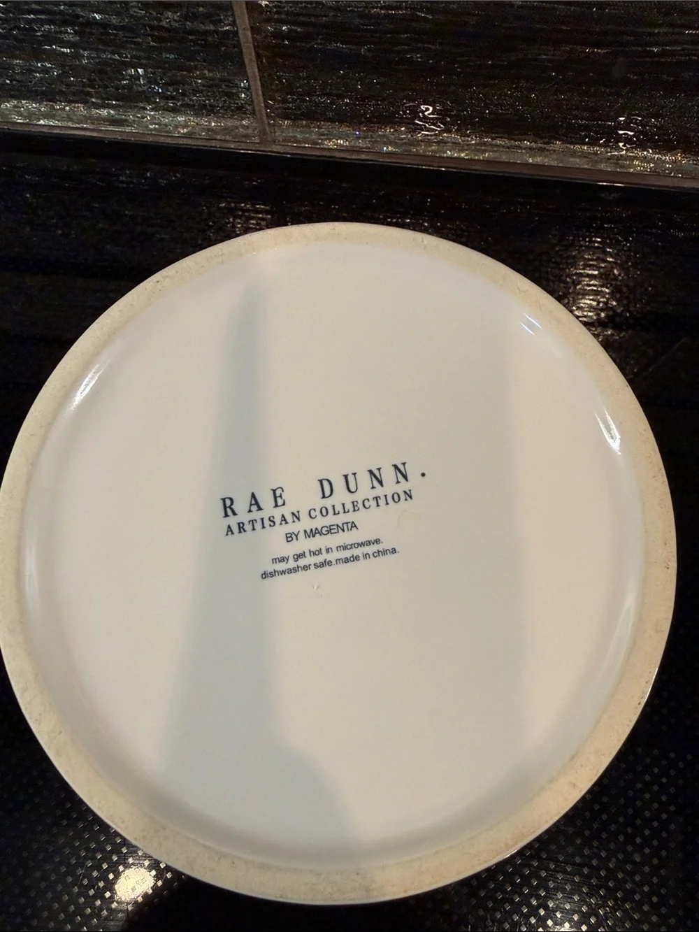 Rae Dunn “Nibble” Ceramic Pet Bowl Tiffany Blue Interior Toy Dog Puppy Cat Dish